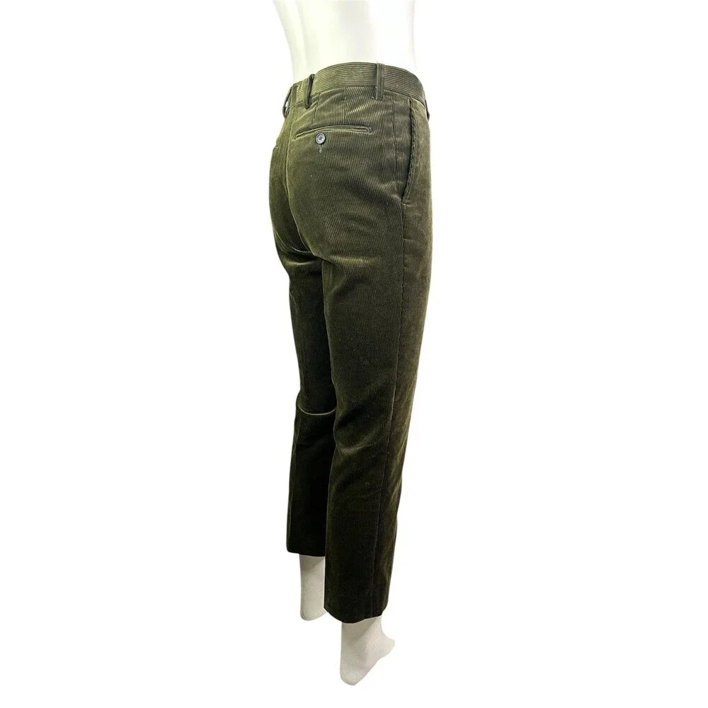 NWOT Spier & Mackay Slim Trousers 30 Olive Green Corduroy Flat Front Men 30x27 - Picture 4 of 9